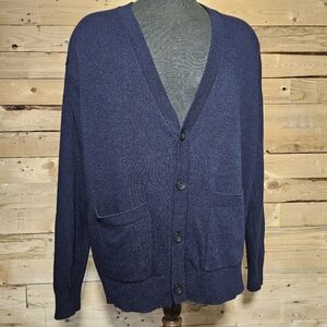 Vince Cardigan Navy Blue Wool Cashmere Blend Sweater XL Men's